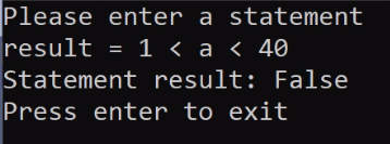 Single Statement With Chained Operators Console Output